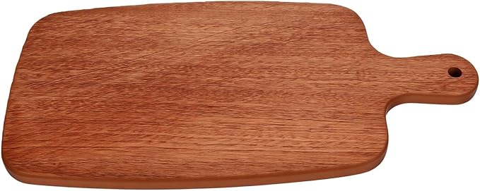 Ebony wood cutting board with ergonomic handle and natural grain
