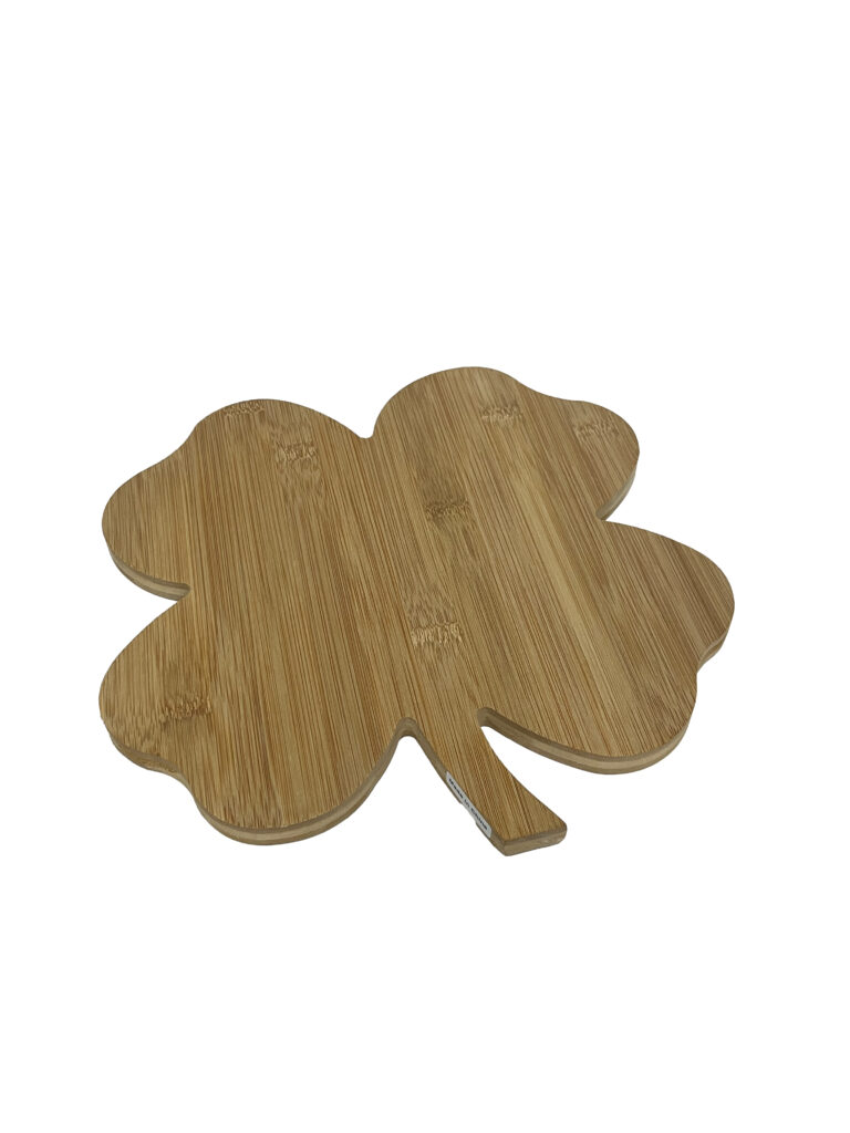 Round bamboo serving board with juice groove and natural grain