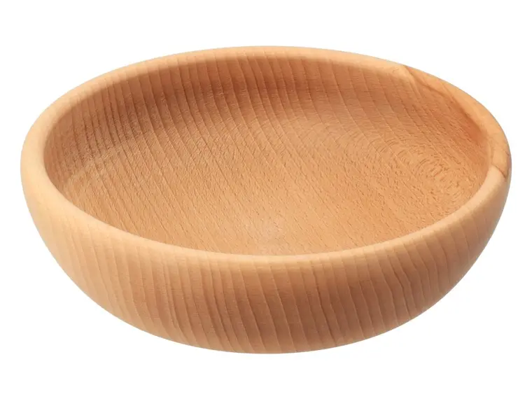 Natural beech wood serving bowl, also ideal as a salad bowl