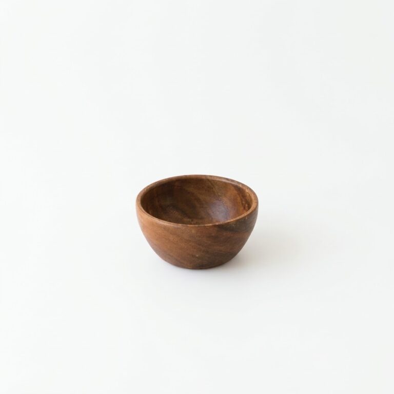 Acacia wood mini serving bowl with smooth finish and rich dark grain