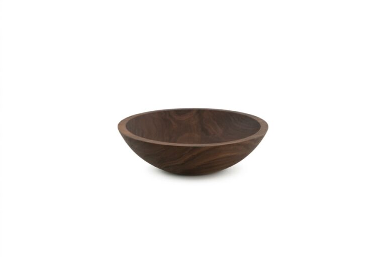 Black walnut salad bowl with deep design and rich dark wood grain