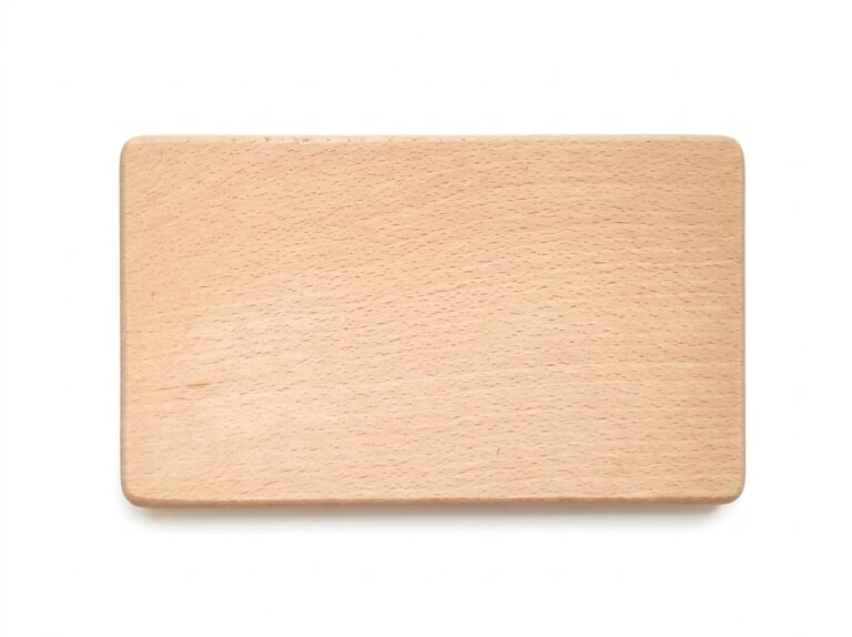 Simple beech wood cutting board with smooth finish and natural wood grain